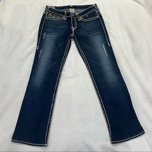 True religion vintage jeans with white stitching
